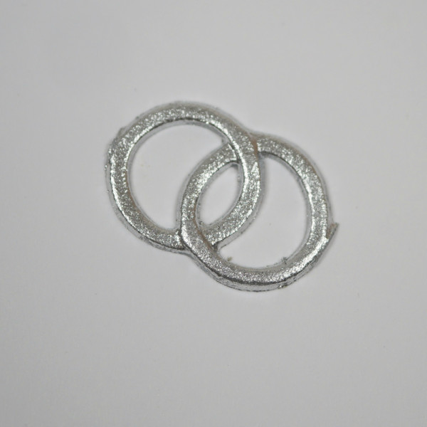 Wachsverzierung Eheringe in Silber – 2 Stück zum Gestalten von Hochzeitskerzen