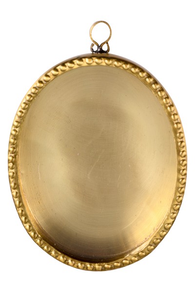 Wand-Reliquiar oval Perlrand H 11,5 cm