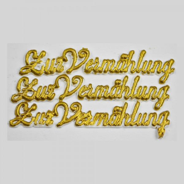 Wachsschriftzug – Zur Vermählung – Gold – 3 Stück