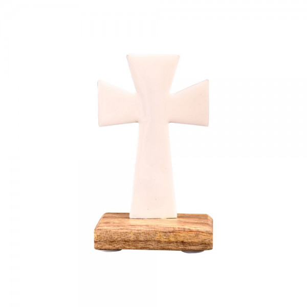 Standkreuz Cremeweiß - H 10 cm