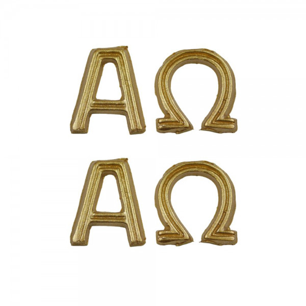 Wachsmotiv – Alpha und Omega – Gold – 2 Sets