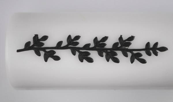 Wachsborte Blätterranken schwarz, 2 Stück