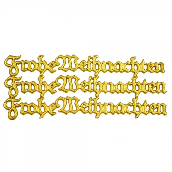 Wachsschriftzug – Frohe Weihnachten – Gold – 3 Stück