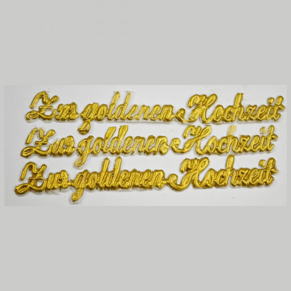 Wachsschriftzug – Zur goldenen Hochzeit – Gold – 3 Stück