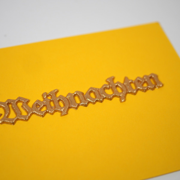 Wachsschriftzug – Frohe Weihnachten – Gold – 3 Stück