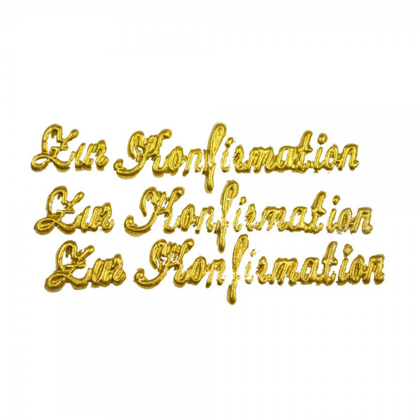 Wachsschriftzug – Zur Konfirmation – Gold – 3 Stück